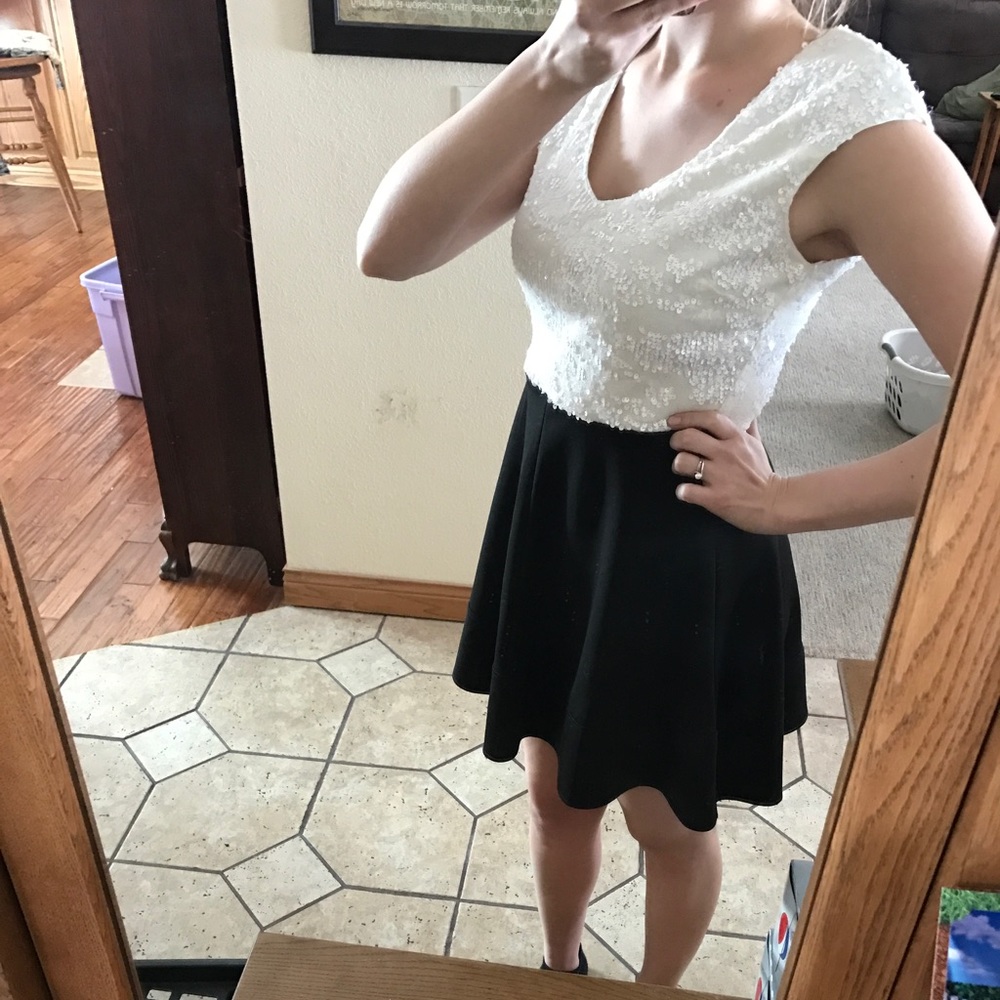 Sequin White and Black Dress